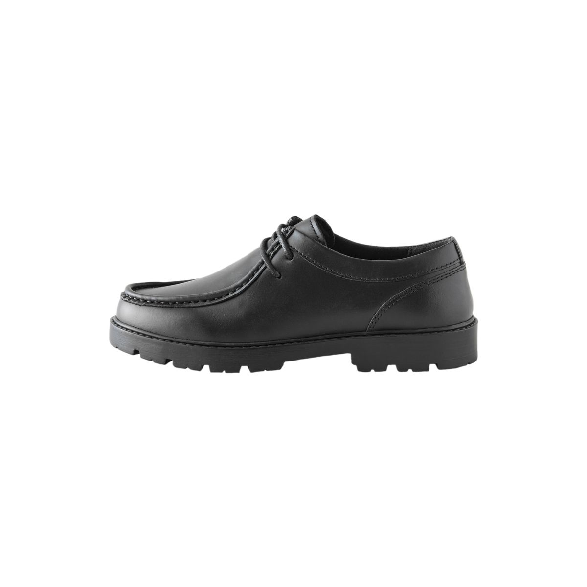Chaussures à lacets en cuir avec plastron noir, NEXT