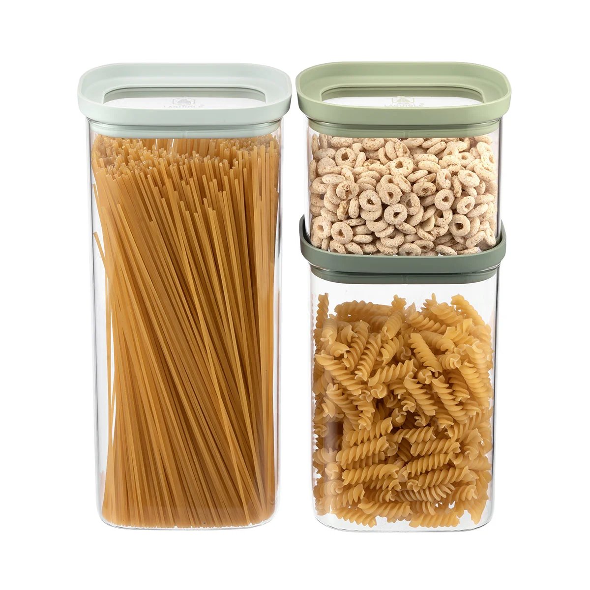 Lot de 3 bocaux en verre (600, 1300, 2000 ml) - Pure vert, LAGUIOLE CUISSON