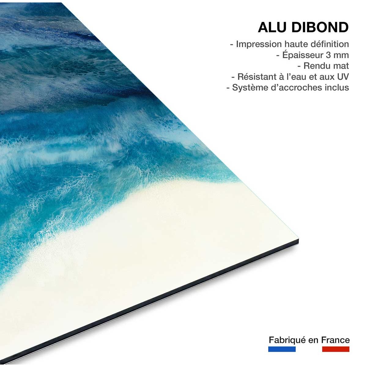 Tableau abstrait blue crawling tableau alu dibond, HEXOA