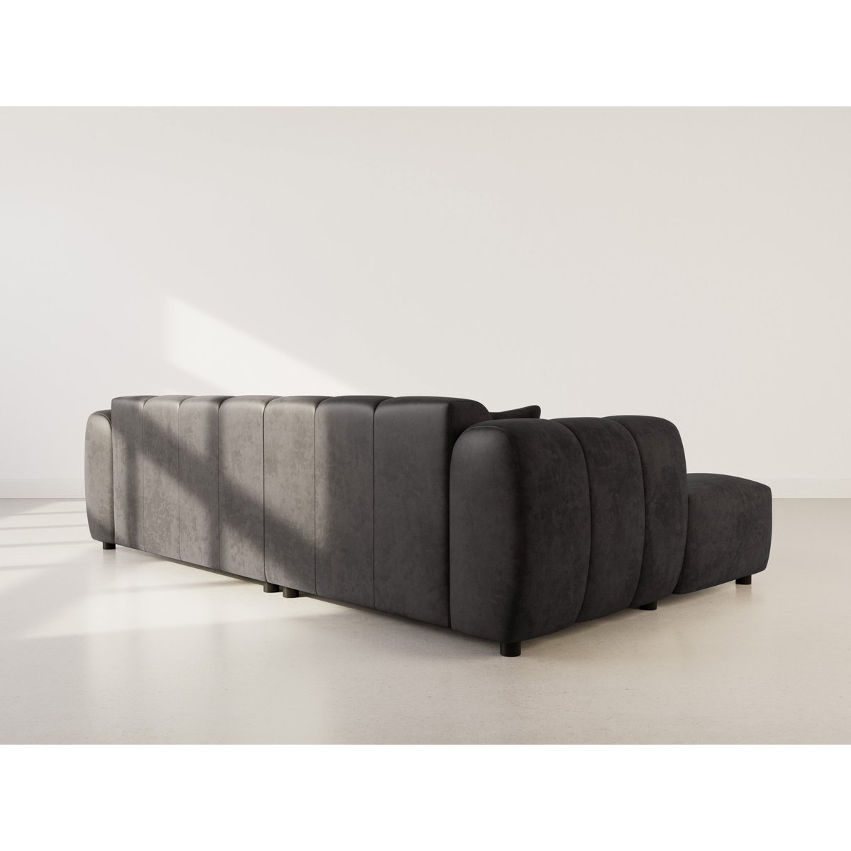 Canapé d'Angle gauche 4 places - CURTIS noir, BEST MOBILIER