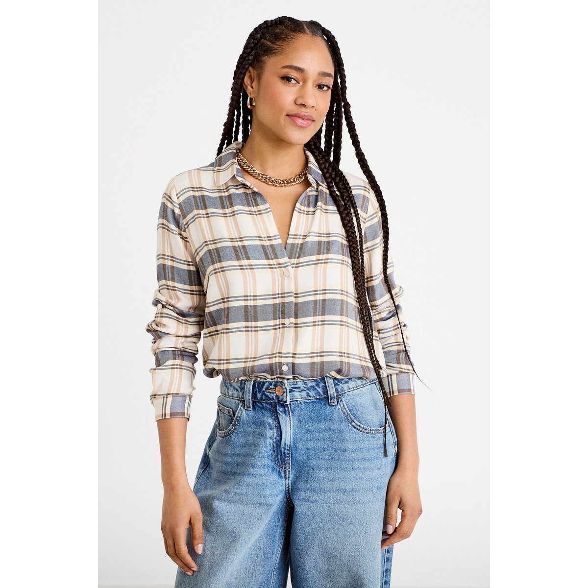 Chemise manches longues bleu, CACHE CACHE