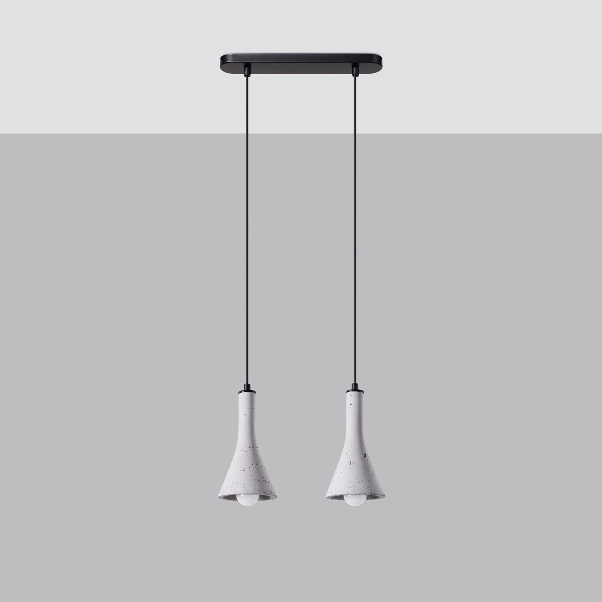 Suspension Béton Gris E14 2 Rea gris, EDEN