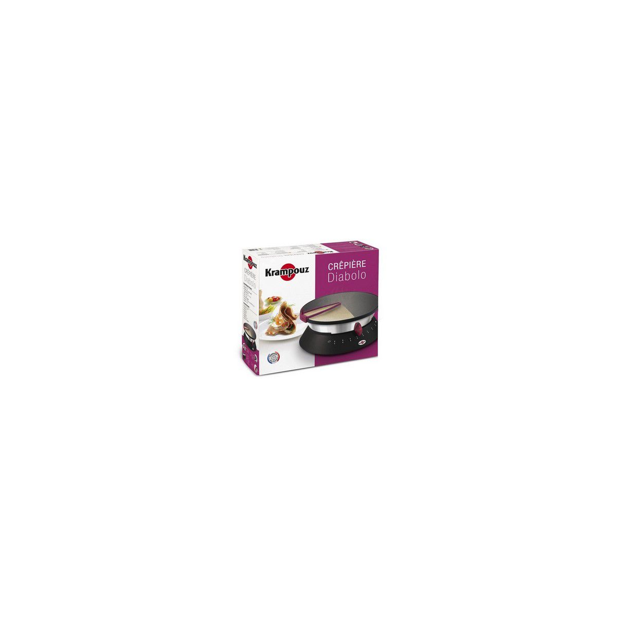 Crêpière Diabolo noir CEBPF2BO couleur unique, KRAMPOUZ