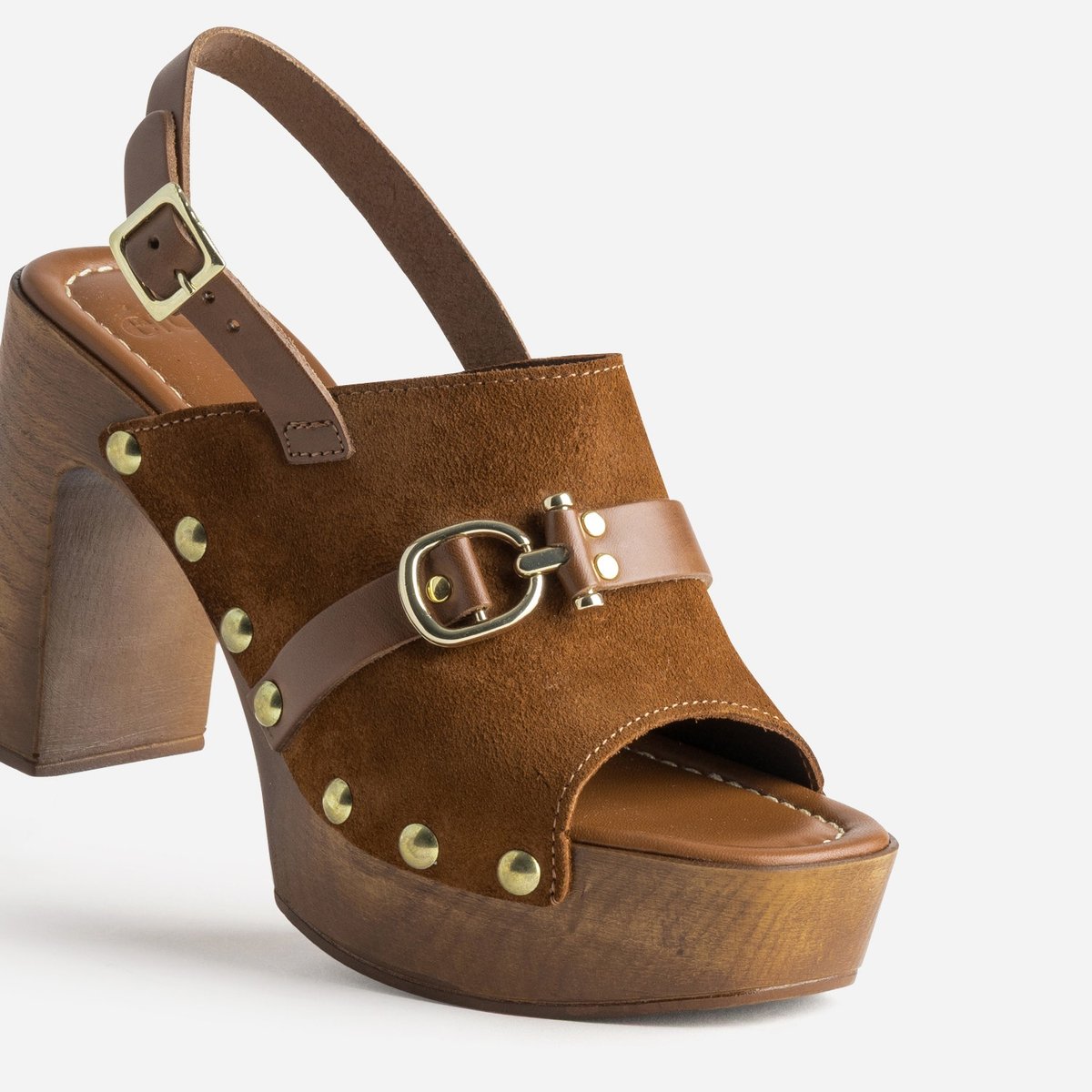 Sandale À Talon en cuir KAMELIO cognac, ERAM