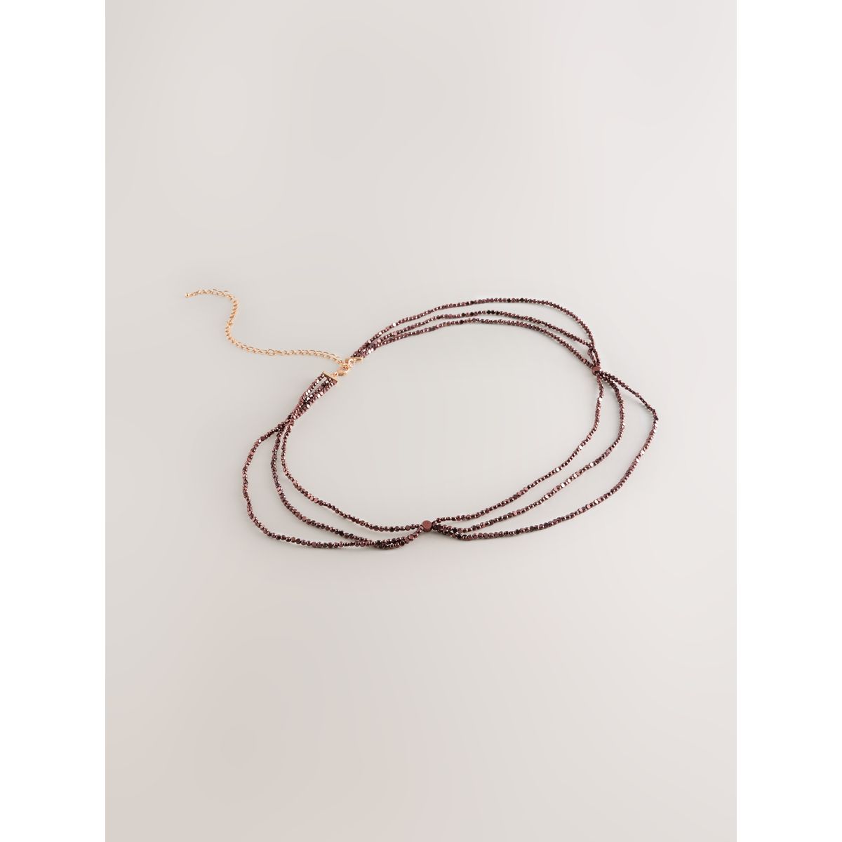 Ceinture fine métallisée avec perles marron chocolat, NEXT
