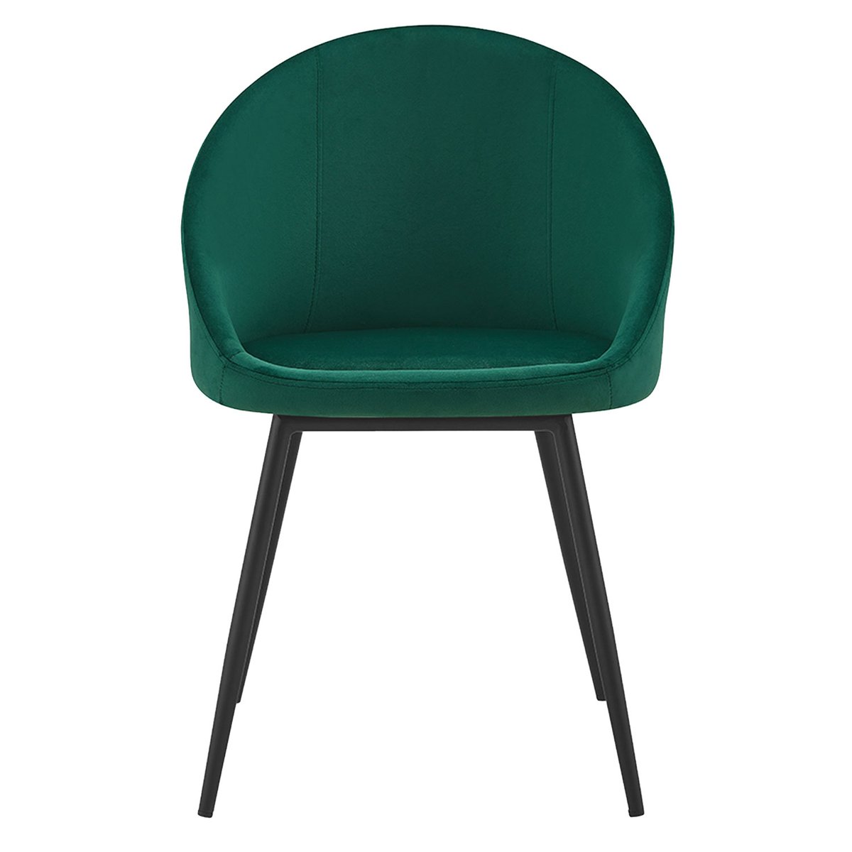 Lot de 2 chaises en velours, DIANE vert, noir, HAPPY GARDEN