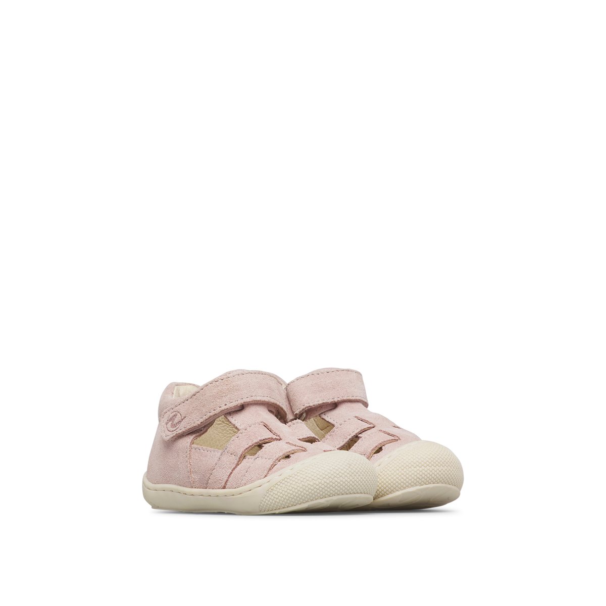 Sandales semi-ouvertes en daim BEDE rose poudré-, NATURINO