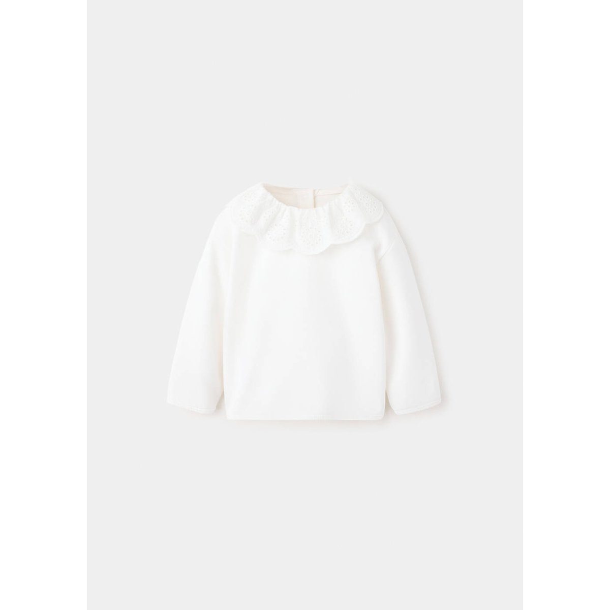 Sweat-shirt coton détails brodés blanc cassé, MANGO BABY