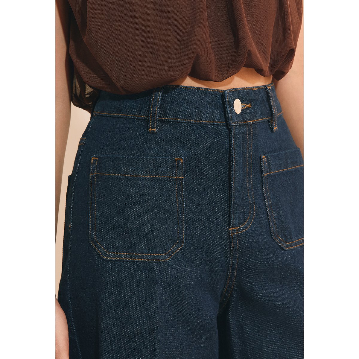 Jean droit à poches avant DERA jean denim, ETAM