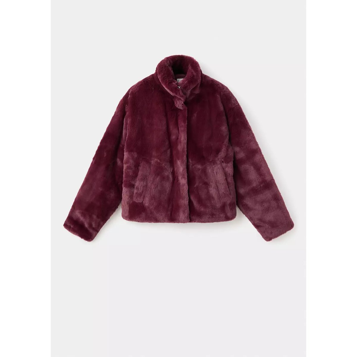 Manteau effet peluche grenat, MANGO TEEN
