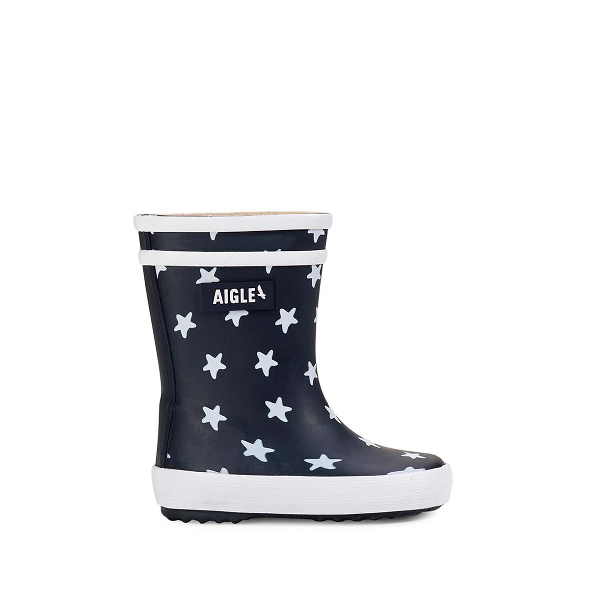 BabyFlac Play2 regenlaarsjes sterrenprint op marine fond, AIGLE