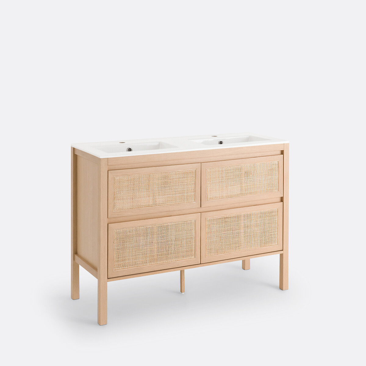Meuble sous vasque, 4 tiroirs, en cannage largeur 120 cm, LUMPA naturel, LA REDOUTE INTERIEURS