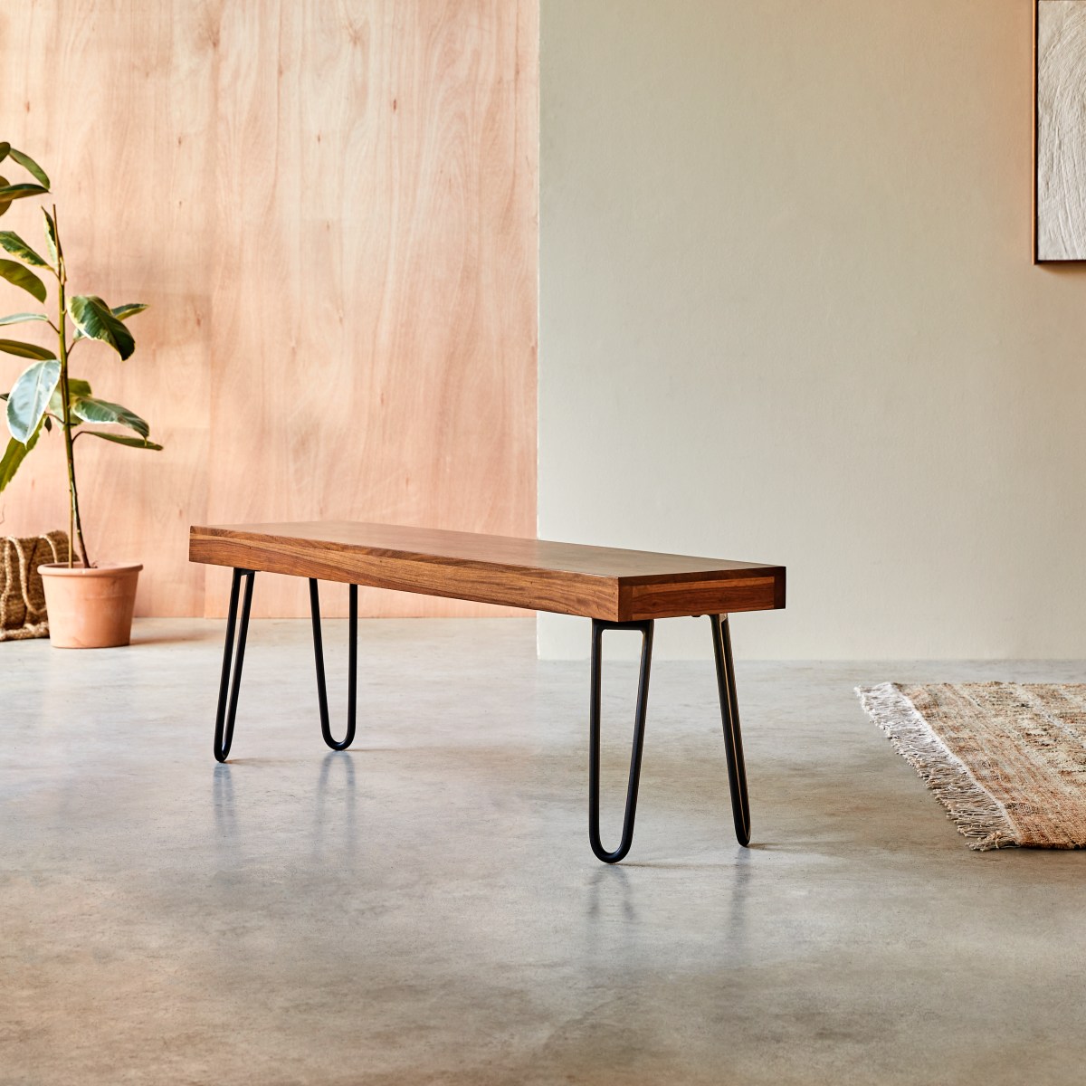 Banc en Palissandre massif, HELGA marron, TIKAMOON