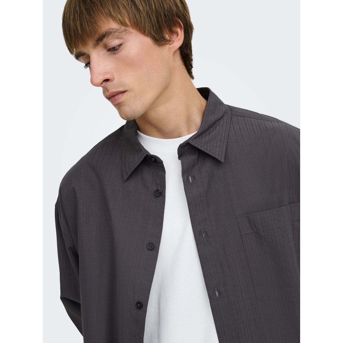 Chemise grey pinstripe, ONLY & SONS
