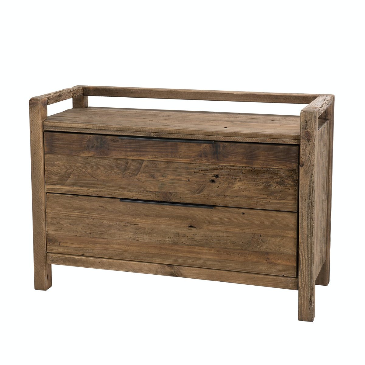 Commode 2 tiroirs bois recyclé déco campagne DENVER bois naturel, PIER IMPORT