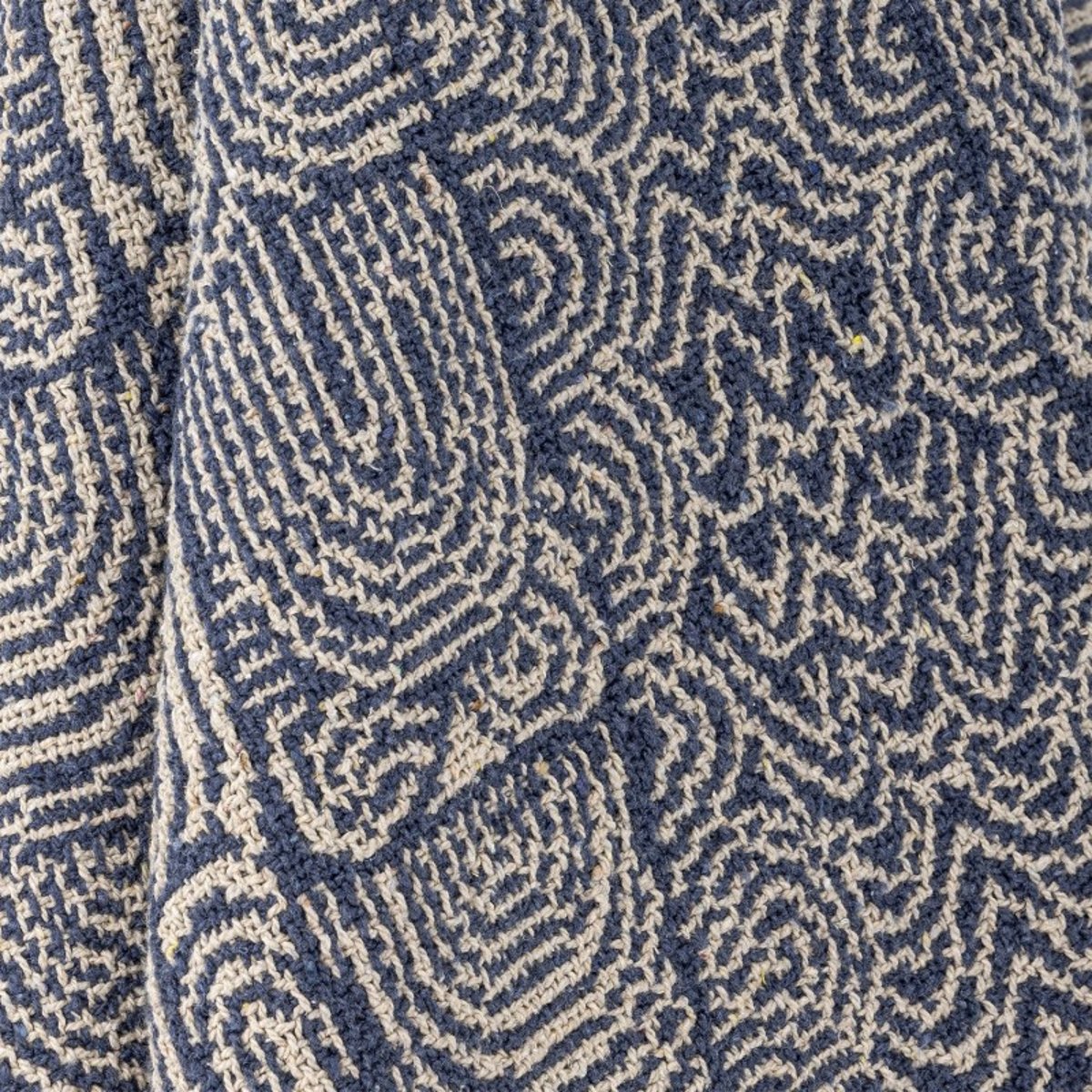 Plaid coton recyclé  BRESSO bleu, BLOOMINGVILLE