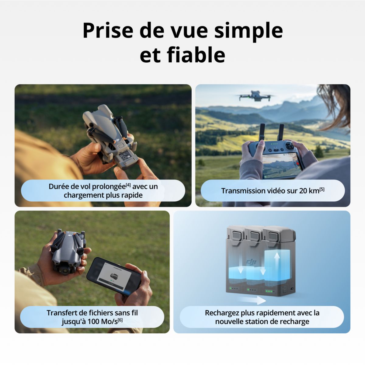 Drone Mini 5 Pro Fly More Combo Plus (RC2) couleur unique, DJI