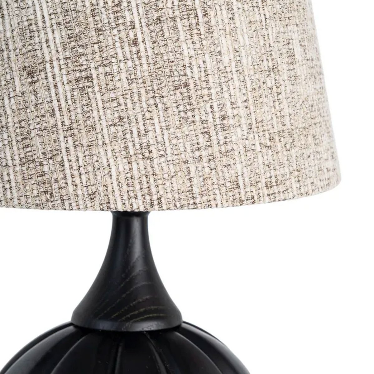 Lampe à poser bois noir et abat-jour tissu beige 24x24x47.5cm bois, WADIGA
