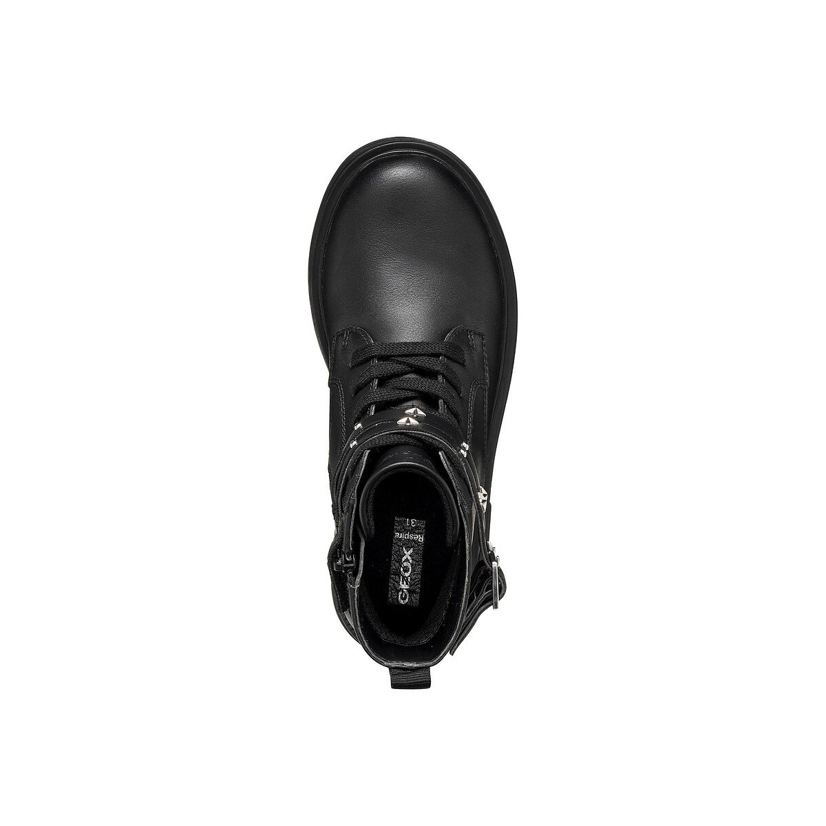 Eclair lace-up buckled ankle boots black, GEOX