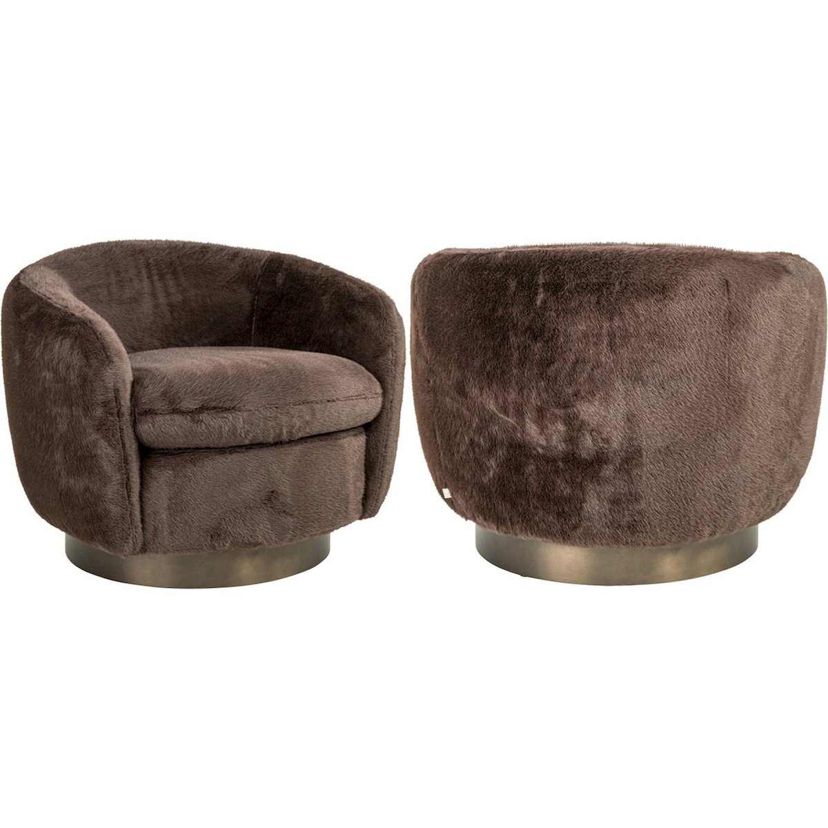 Fauteuil lounge pivotant tout doux chocolat fluffy, RECOLLECTION