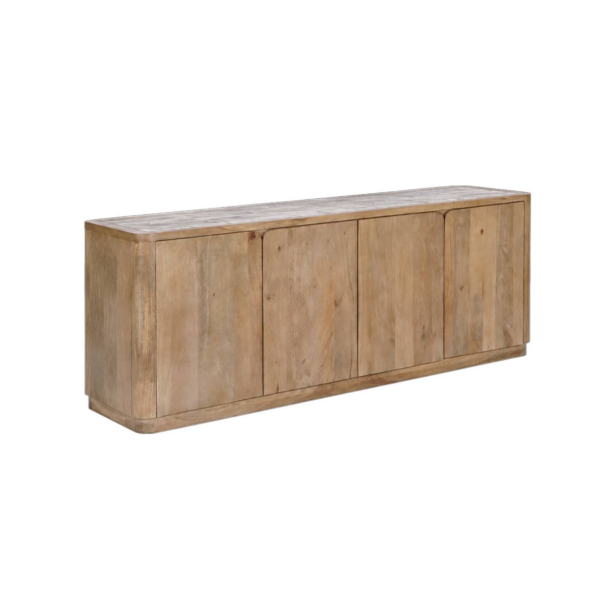 Buffet en bois de manguier et en marbre LUMEYA bois clair, MADE IN MEUBLES