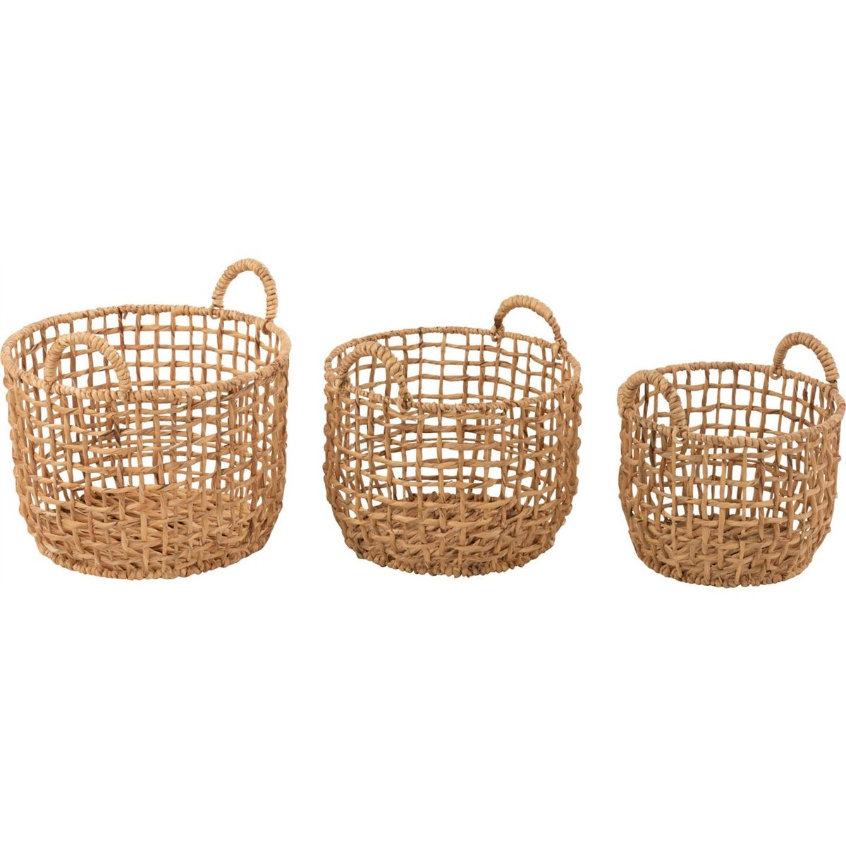 Set de 3 paniers ronds en fibre végétale naturel, RECOLLECTION