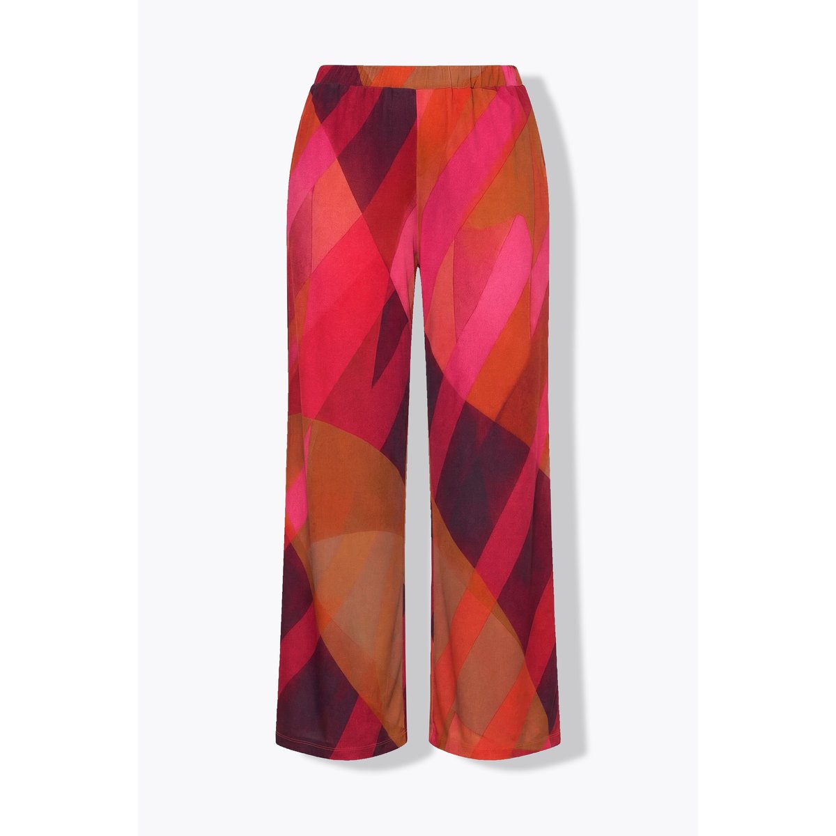 Pantalon au tombé fluide, motif à rayures rouge vin, ULLA POPKEN