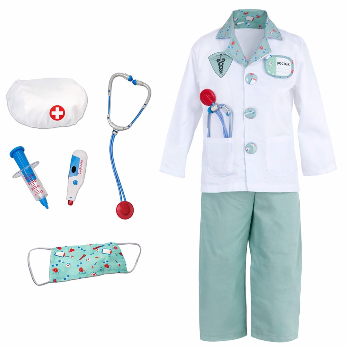 Déguisement enfant docteur avec accessoires blanc, GREAT PRETENDERS