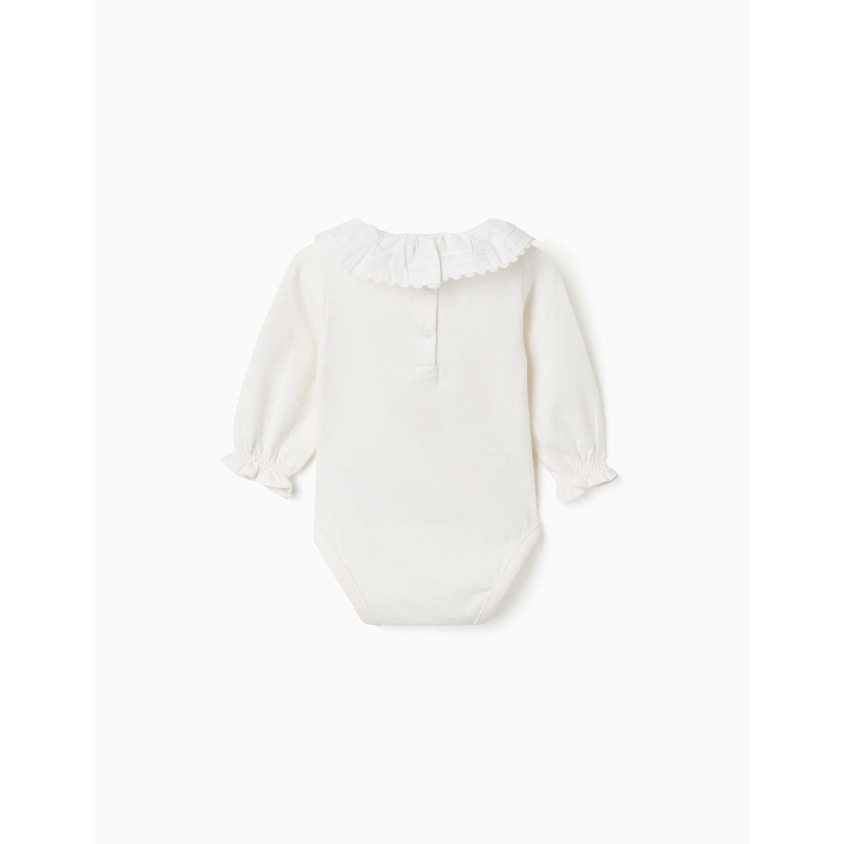 Body en coton à manches longues avec col à volants blanc, ZIPPY