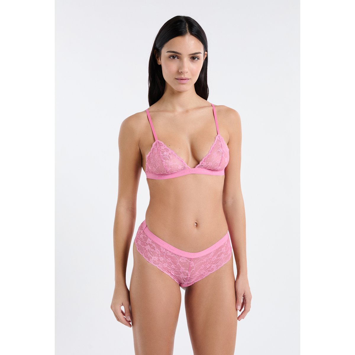 Soutien-gorge triangle en dentelle FOLIE rose, ETAM