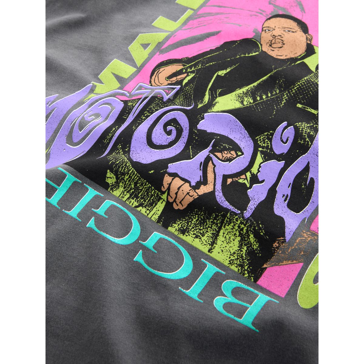 T-shirt à imprimé groupe de musique notorious b.i.g. noir délavé, NEXT
