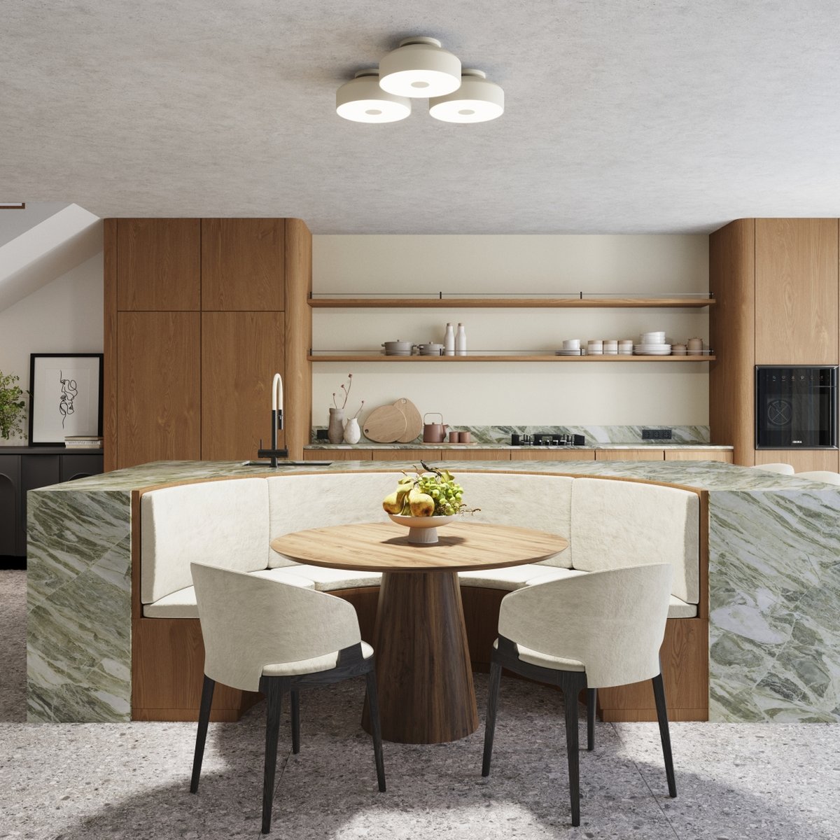 Plafonnier Acier Beige E27 4 Omiq beige, EDEN
