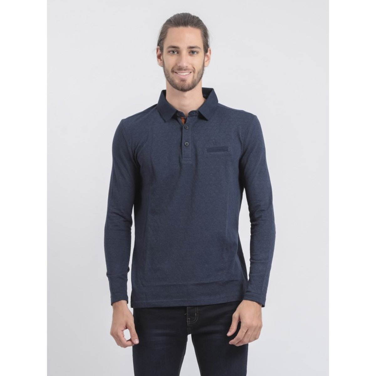 Polo Manches Longues Pur Coton Pumanar bleu marine, RITCHIE