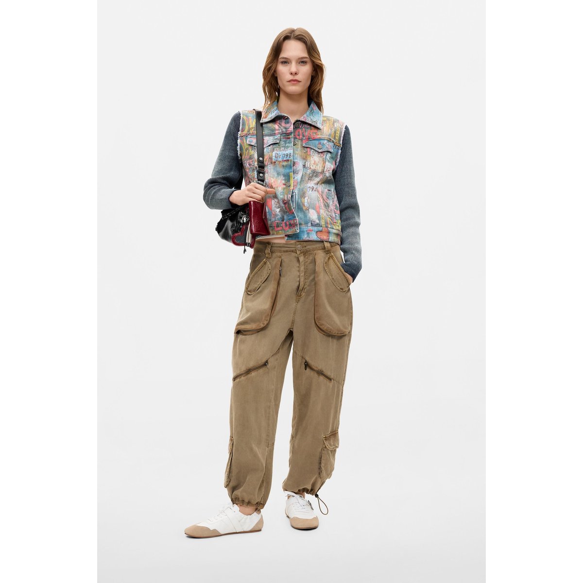 Veste en denim imprimée bleu, DESIGUAL