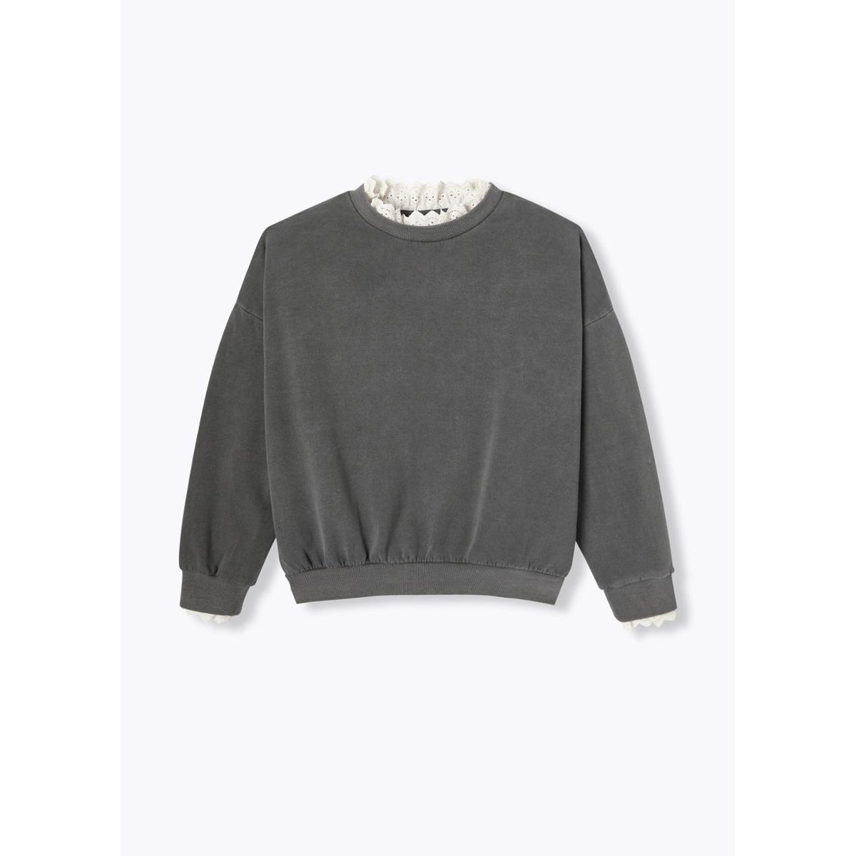 Sweat-shirt à effet superposé gris, PROMOD