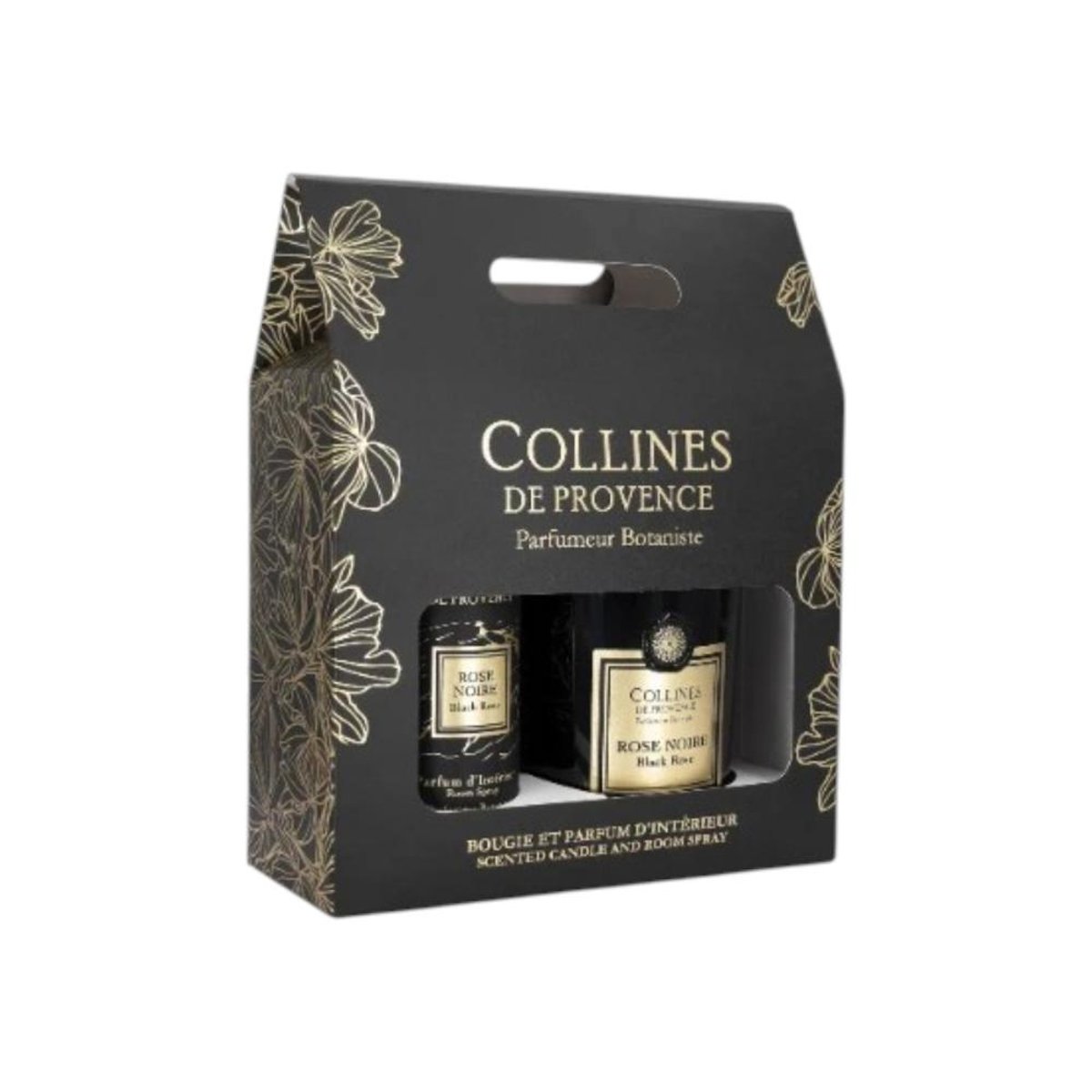 Parfum d'intérieur - Coffret parfum d'Intérieur et bougie Rose Noire noir, COLLINES DE PROVENCE