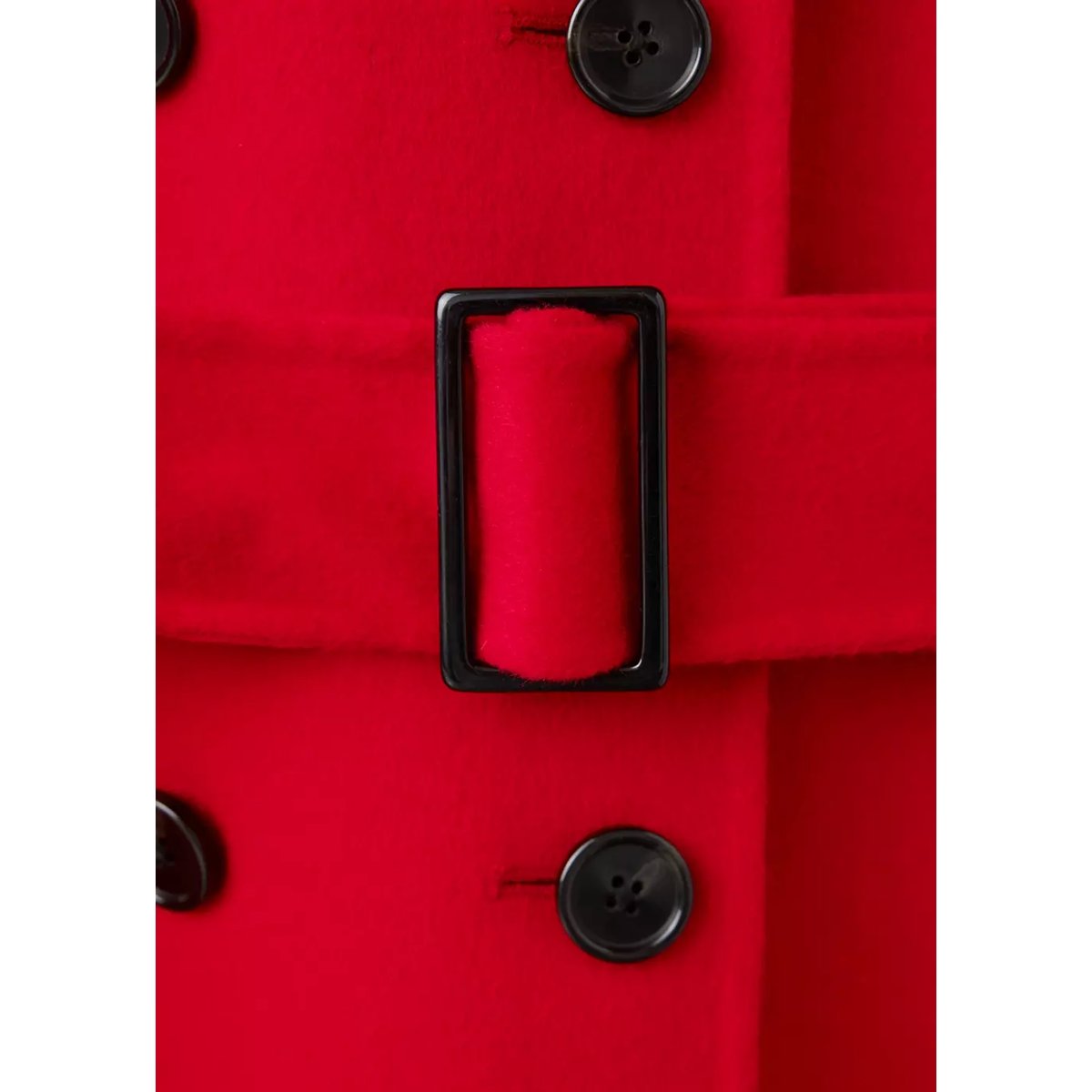 Manteau laine ceinture rouge, MANGO