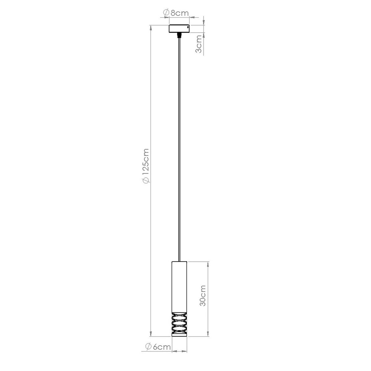 Suspension Acier Blanc GU10 1 Lami blanc, EDEN