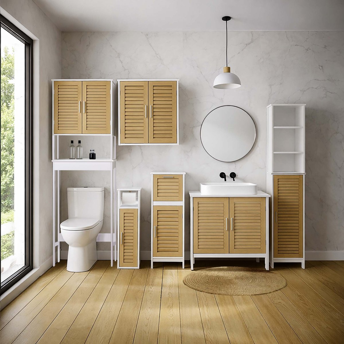 Meuble dessus WC avec rangement blanc, DOUCEUR D'INTÉRIEUR