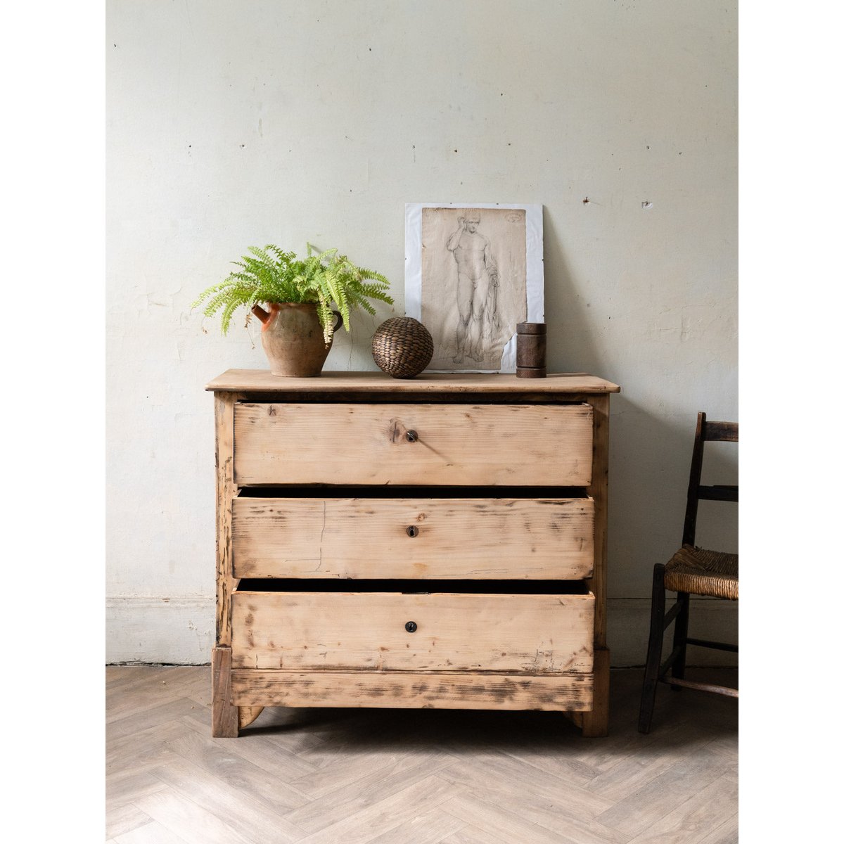 Commode ancienne en bois Garance N°737 - Bon état bois clair, DEBONGOUT