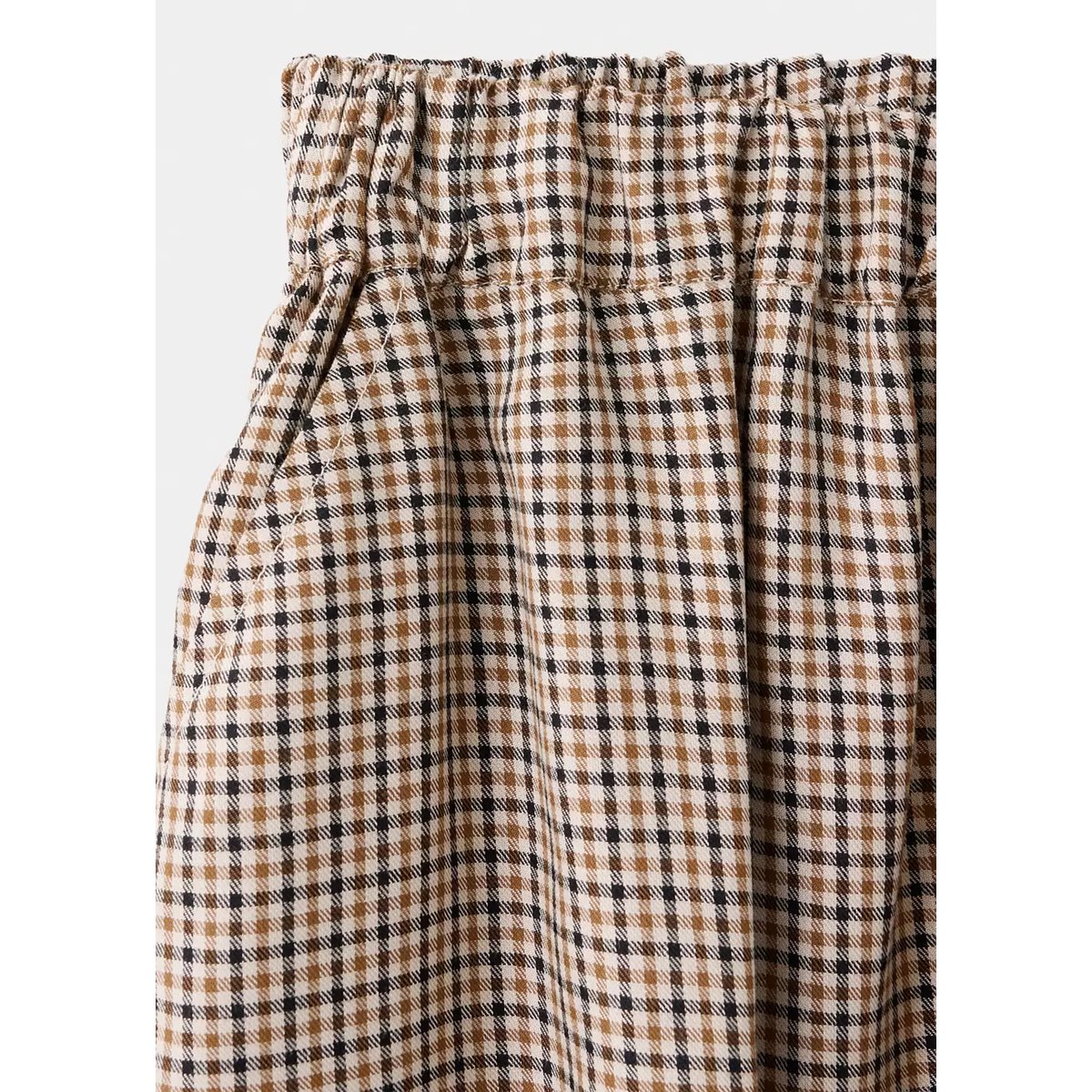 Jupe à carreaux taille élastique beige, MANGO KIDS
