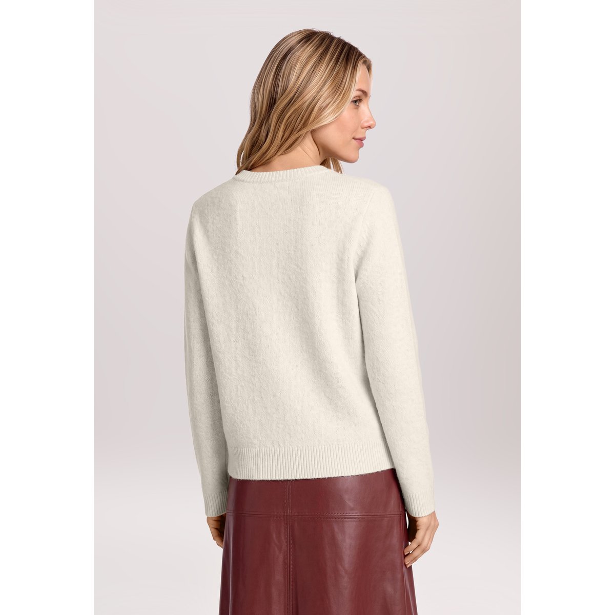 Pull-over en maille à pierres fantaisie beige, BETTY & CO