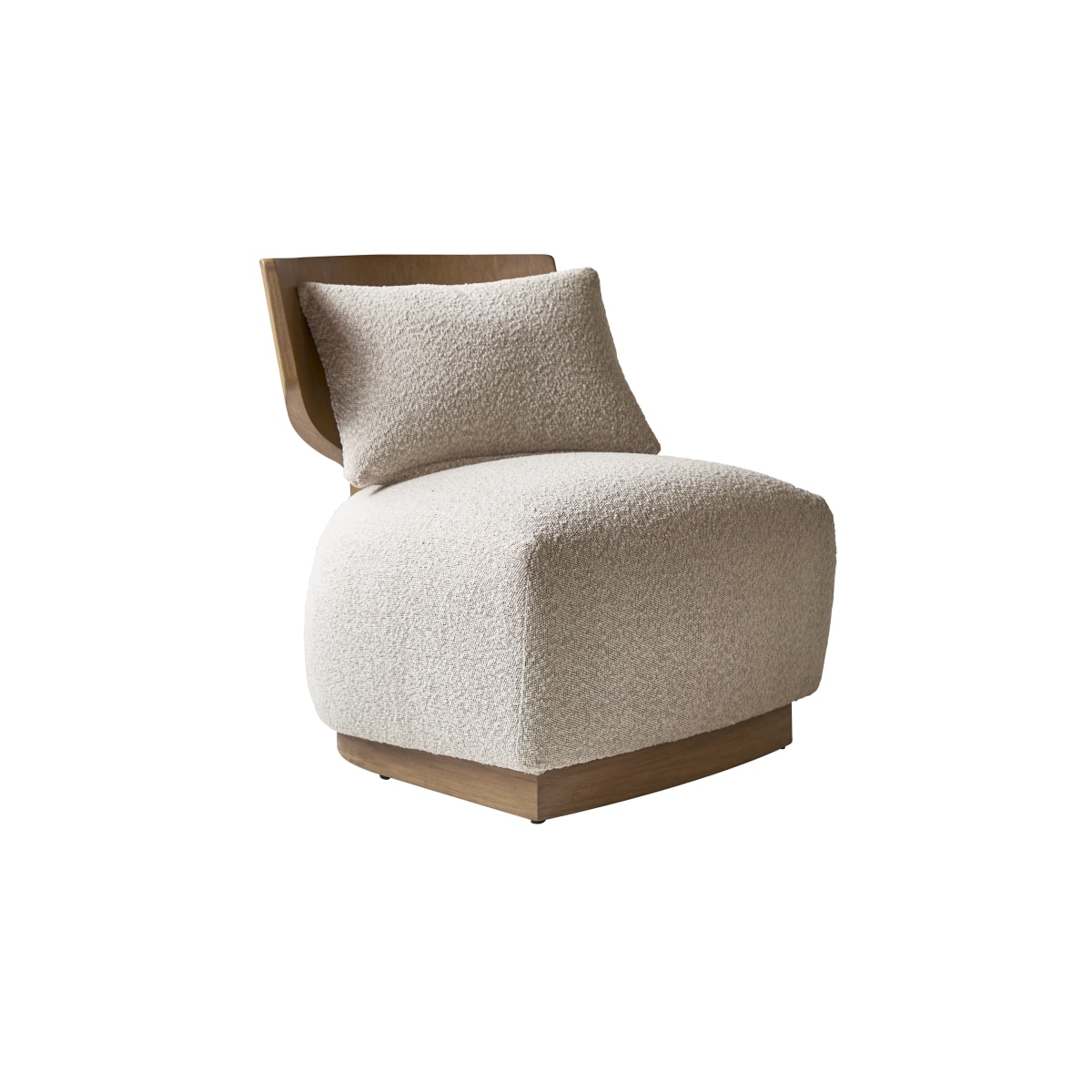 Fauteuil en Mindi foncé massif, JUNE beige, TIKAMOON
