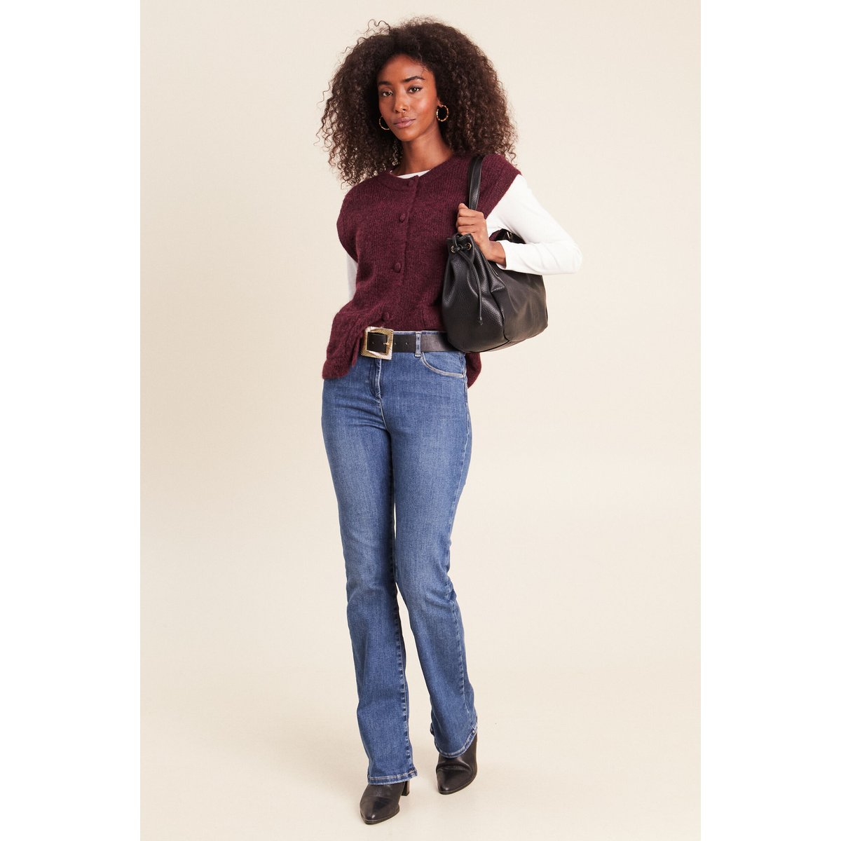 Gilet col rond bordeaux, BREAL