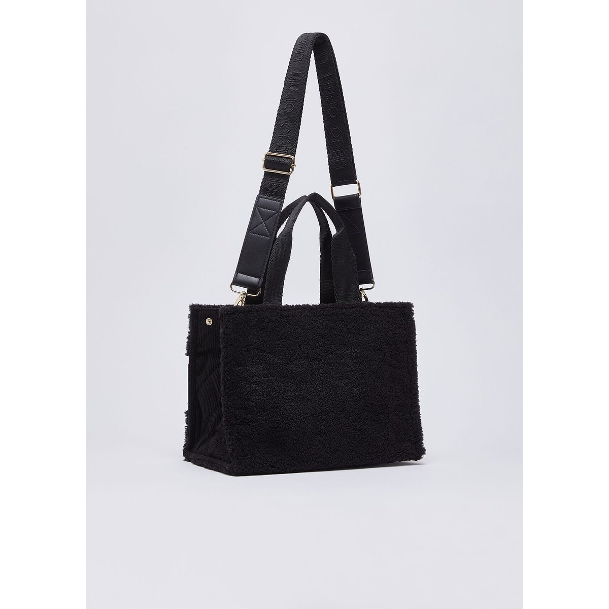 Petit sac fourre-tout en teddy noir, LIU JO
