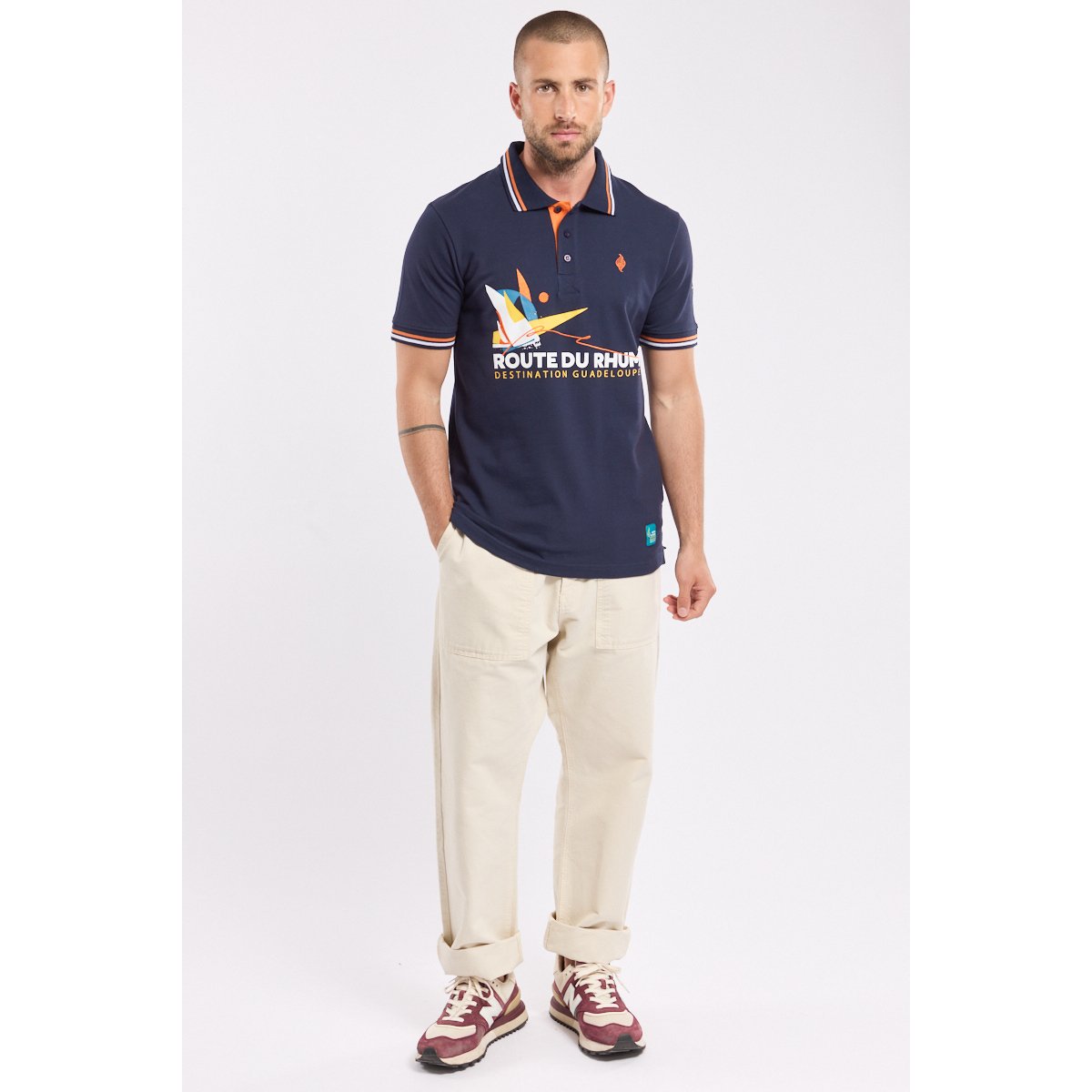 Polo manches courtes en ROUTE DU RHUM marine deep, ARMOR-LUX