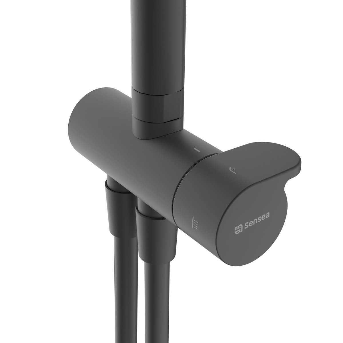 Lot de 2 colonnes de douche sans robinet, ICONE noir, SENSEA