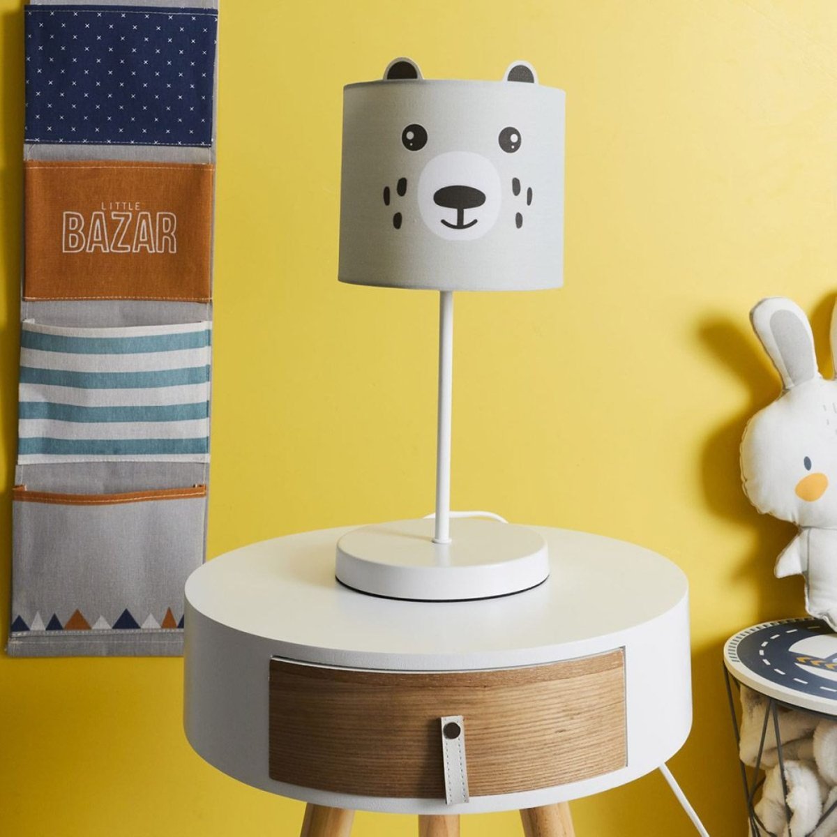 Lampe de chevet enfant ours gris, DECORATIE
