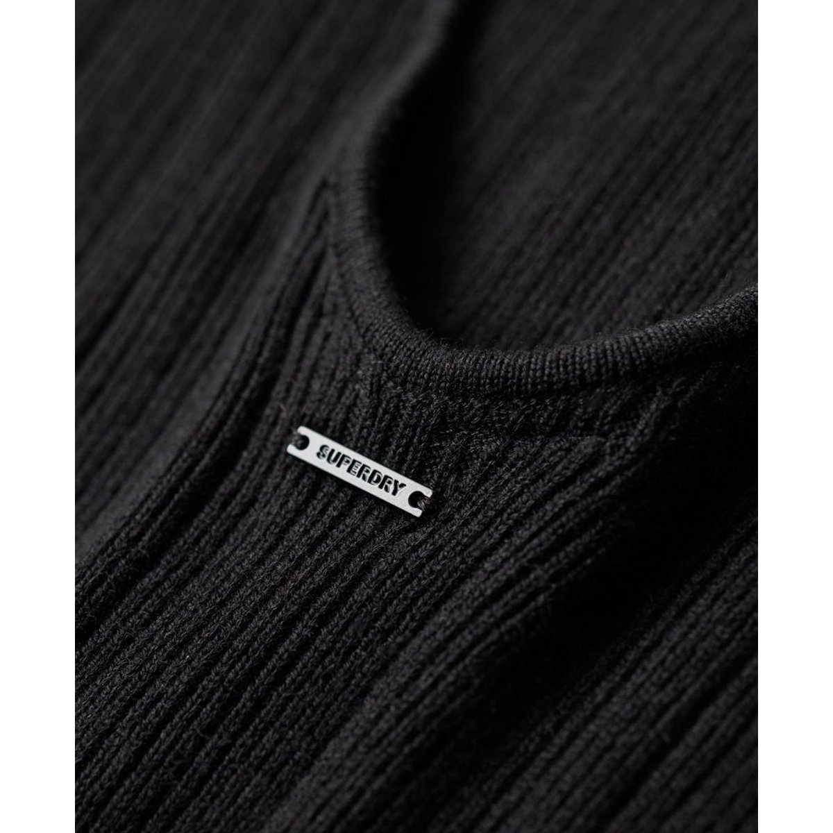 Mini robe moulante dos nu noir, SUPERDRY