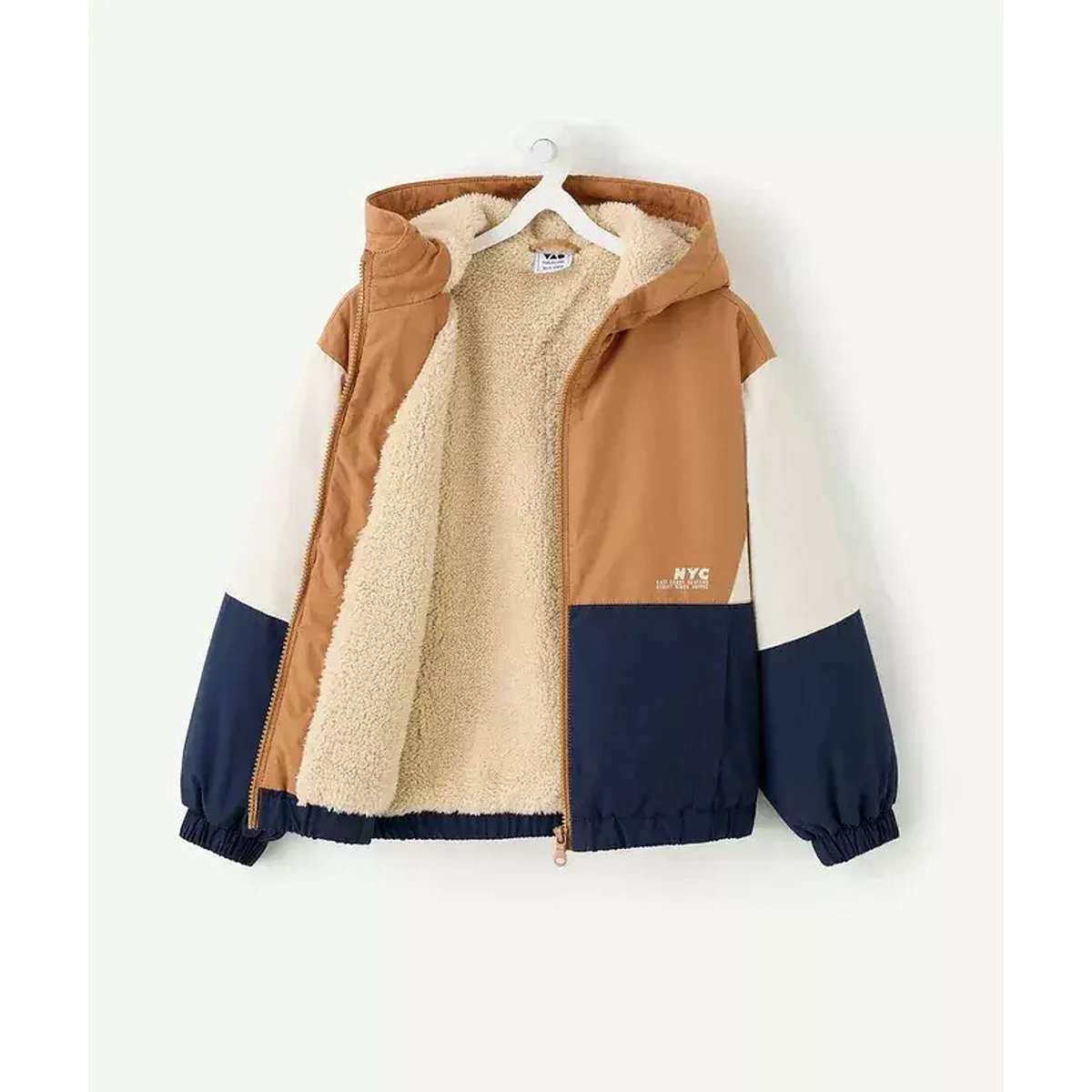 Giacca foderata in sherpa marine/cammello, TAPE A L'OEIL